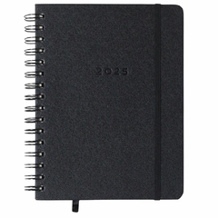 Agenda CICERO A5 2025 - Planner Wire-O Semanal Notas c divisória CLASSICO PRETA