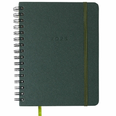 Agenda CICERO A5 2025 - Planner Wire-O Semanal Notas c divisória CLASSICO VERDE OLIVA