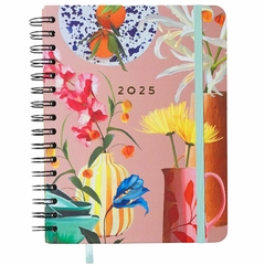 Agenda CICERO A5 2025 - Planner Wire-O Semanal Notas c divisória ATELIE - ROSA