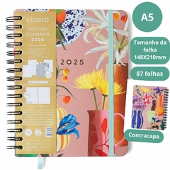 Agenda CICERO A5 2025 - Planner Wire-O Semanal Notas c divisória ATELIE - ROSA - comprar online