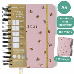 Agenda DIARIA CICERO A5 2025 - Planner Wire MELISSA COLMEIA ROSA - comprar online