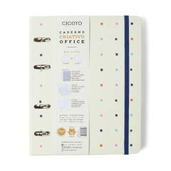 Caderno Argolado Criativo CICERO Office Duo BOSSA NOVA PAUTADO & PONTADO A5 PONTOS OFF WHITE - comprar online