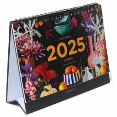 Calendário de Mesa 2025 CICERO 20X15 ATELIE Preto Flores - comprar online