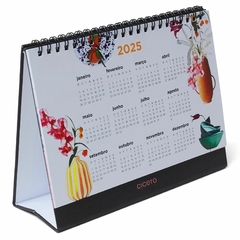 Calendário de Mesa 2025 CICERO 20X15 ATELIE Preto Flores na internet