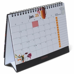 Calendário de Mesa 2025 CICERO 20X15 ATELIE Preto Flores - Casa da Oliveira | Papelaria e Decoração