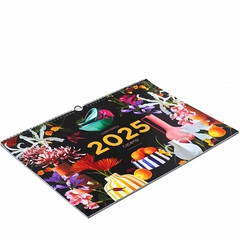 Calendário de Parede CICERO A3 2025 ATELIE PRETO E FLORES - comprar online