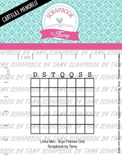 Cartela de Carimbos Mini - "Bujo Planner Grid" - Scrapbook by Tamy