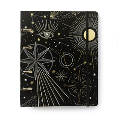 CADERNO CRIATIVO ARGOLADO ASTRAL PAUTADO 17X24 ESPACO TEMPO PRETO