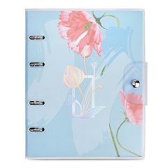 CADERNO PREMIUM ARGOLADO PVC LA BELLA AZUL- ULTRA 16,5X24 cm