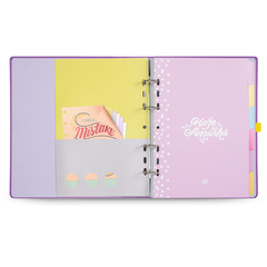 CADERNO ARGOLADO ELASTICO ULTRA 16,5 X 24 CM, MEU APARTAMENTINHO LILAS - 7896498395789 - loja online