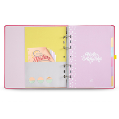 CADERNO ARGOLADO ELASTICO ULTRA 16,5 X 24 CM, MEU APARTAMENTINHO ROSA - 7896498395796 - loja online