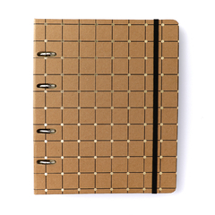 CADERNO CRIATIVO ARGOLADO KRAFT PAUTADO 17X24 LINHA E PONTO