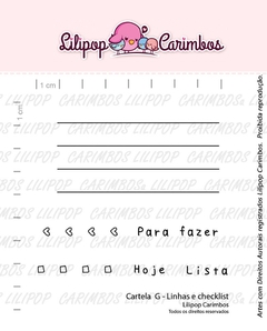 Cartela de Carimbos G - "Linhas e Checklist" - Lilipop Carimbos