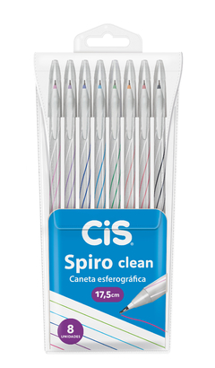 ESTOJO C/8 COR CANETA CIS SPIRO CLEAN ESF. 0,7MM