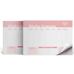 BLOCO PLANNER SEMANAL - LINHA PINK STONE - A4 - 210 X 297