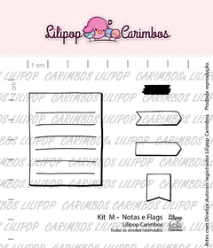 Cartela de Carimbos M - "Notas e Flags" - Lilipop Carimbos - comprar online