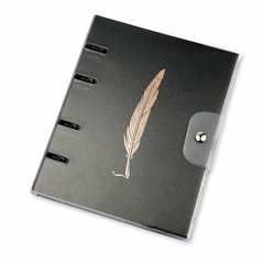 CADERNO PREMIUM ARGOLADO PVC - NOIR PENA - ULTRA 16,5X24cm - comprar online