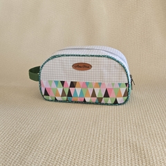 Necessaire Juju - Vichy Cinza com Verde