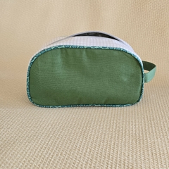 Necessaire Juju - Vichy Cinza com Verde - Alma Terra