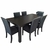 Juego de comedor 1.80 x 90 (6 sillas curvas) pana antimanchas