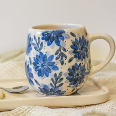 TAZA BOMBÉ - DISEÑO DALIA AZUL - comprar online