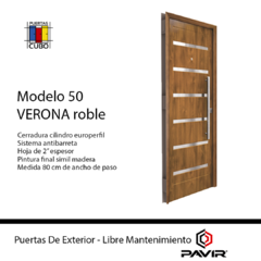 Puerta Modelo 50 Verona Simil Madera De Seguridad Hoja De 2" De 0,80 PAVIR