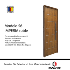 Puerta Modelo 56 Imperia Simil Madera De Seguridad Hoja De 2" De 0,80 PAVIR