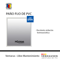 Paño Fijo De PVC 0,60 X 1,50 DVH Excelente Aislación Termo Acústica Venhausen Muchtek tecnoperfiles