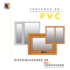 Ventana De PVC 2,00 X 2,00 SIMIL MADERA DVH Excelente Aislación Termo Acustica Venhausen Muchtek tecnoperfiles en internet