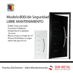 Puerta De Seguridad Multipunto Doble Chapa Inyectada 0,90 - Pintura Final Horno - " Mod. 800 SM "