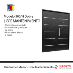 Puerta Chapa Inyectada Modelo 300 SM Pintura Final Horno Reforzada Blanca O Negra Doble De 1,60 - comprar online