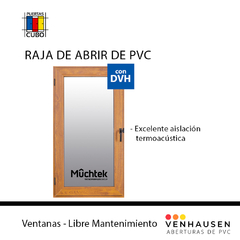 Raja De PVC 0,60 X 1,10 Símil Madera DVH Excelente Aislación Termo Acústica Venhausen Muchtek tecnoperfiles