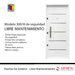 Puerta De Seguridad Doble Chapa Inyectada 0,80 - Pintura Final Horno - " Mod. 300 3 CERRADURAS SM "