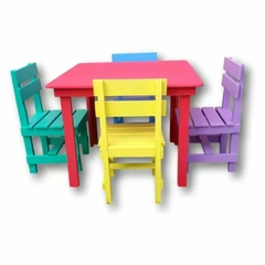 Cod. 8608 - Conjunto de Mesa Infantil com 4 Cadeirinhas