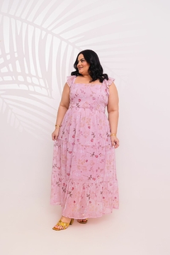 VESTIDO CHIFFON PLUS SIZE ESTAMPADO 3069