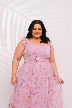 VESTIDO CHIFON PLUS SIZE ESTAMPADO 3069 na internet