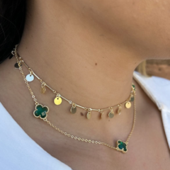 Choker Trio de Trevos Green Ouro