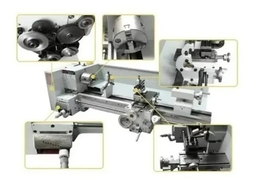 Mini Torno Mecanico P/ Metales 300mm 400 W Rpm Digital Kld