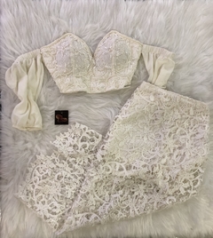 Conjunto midi branco renda MB