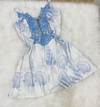 Vestido Estampado azul Branco MB