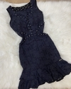 Vestido Preto Tubinho Bordado CD