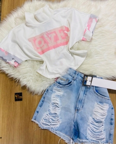 Cropped Branco Gola Love VL