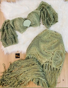 Conjunto Longo Verde Franjas MB