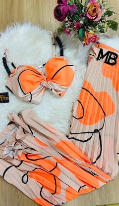 Conjunto Longo Laranja Estampado MB