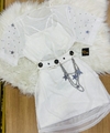 Conjunto Branco Bordado Tule MB