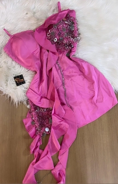 Vestido Rosa Pink Bordado MB