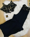 Conjunto Longo Preto Bordado MB