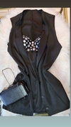 Vestido Colete Preto Bordado LD