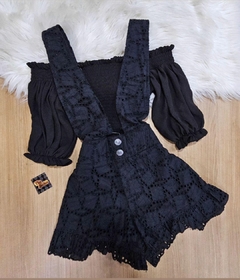 Conjunto Preto Lese Jardineira MB