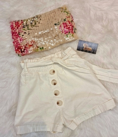 Short Branco Botões SK